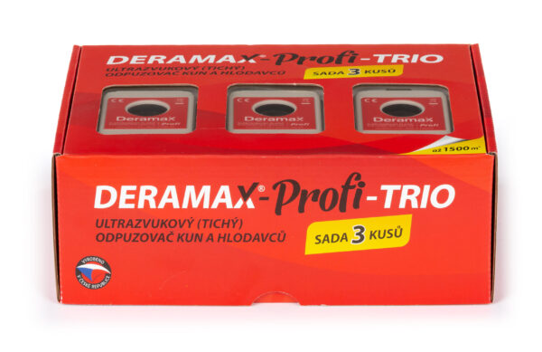 Deramax Profi Trio Ultrazvukový odpudzovač plašič kún a hlodavcov súprava 3 ks
