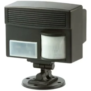 Plašič divej zveri, psov a mačiek ISOTRONIC 60035 – ultrazvukový odpudzovač s pohybovým senzorom pre vonkajšie použitie.