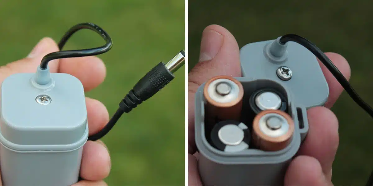 DRAGON ULTRASONIC CH200 – batériový priestor a zapojenie napájacieho kábla 4×AA