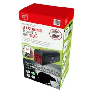Elektronická pasca SuperCat s Bluetooth – rýchle a humánne odstránenie myší a potkanov bez dotyku, s notifikáciami do mobilu.